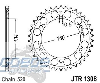 Kettenrad,Alu, 1308, 520T