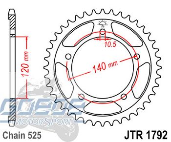 Kettenrad,Alu, 1792, 525T