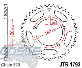 Kettenrad,Alu, 1793, 520T