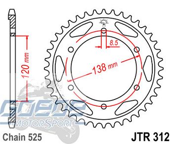 Kettenrad,Alu, 312, 525T