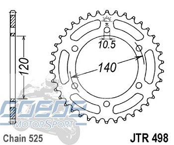 Kettenrad,Alu, 498, 525T