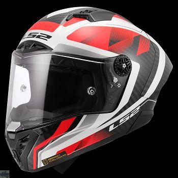 LS2 Helm, FF805 Thunder GP Aero RAUTE gloss white red