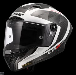 LS2 Helm, FF805 Thunder GP Aero RAUTE gloss white grey