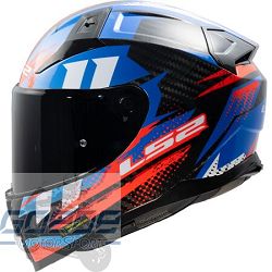 LS2 Helm, FF811 Vector 2, Carbon Tantic Gloss Red Blue