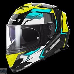 LS2 Helm, FF800 Strom 2, KPA, Tracker Gloss Black H-V Yellow