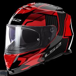 LS2 Helm, FF800 Strom 2, KPA, Tracker Gloss Black Red