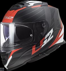 LS2 Helm, FF800 Strom 2, KPA, Nerve Matt Black Red