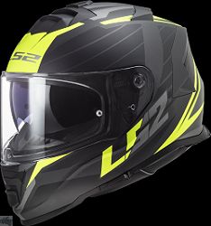 LS2 Helm, FF800 Strom 2, KPA, Nerve Matt Black H-V Yellow