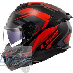 LS2 Helm, FF808 Stream 2, KPA, Fury Gloss Black Red